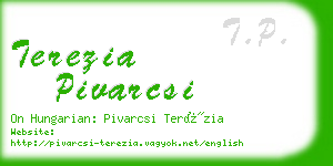 terezia pivarcsi business card